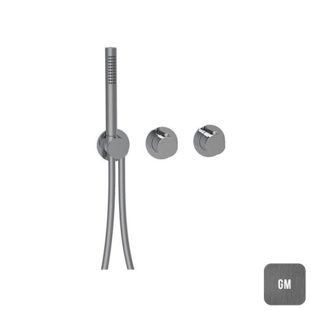 Смеситель для душа Almar Modular E180133.GM встраиваемый в стену оружейная сталь с термостатом (внешняя часть)