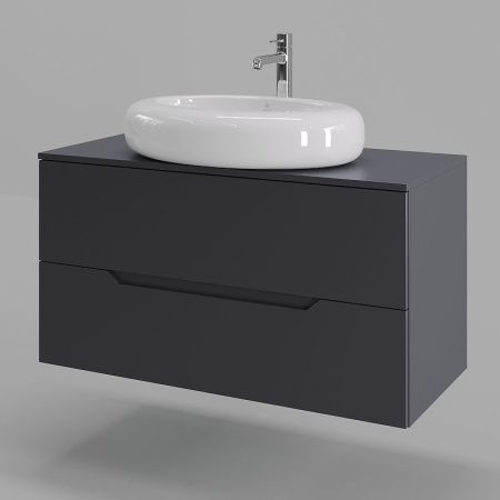 Тумба с раковиной Orange Line Li-100TugMDF+B08-640W 100х50 цвет серый