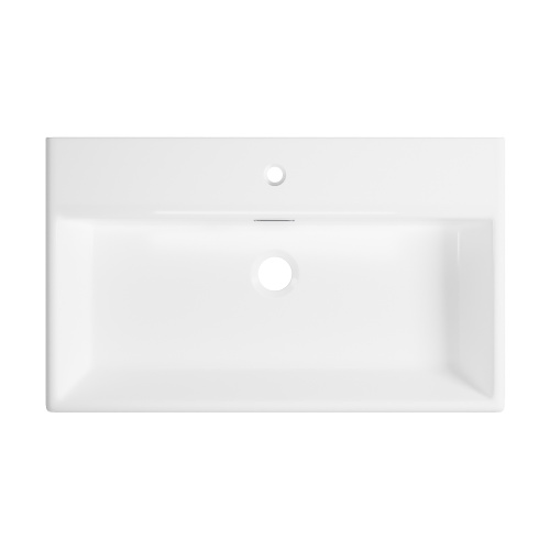 Раковина из сантехнического фарфора Wellsee Graceful Pro 150903000 70х41 накладная цвет белый глянцевый 1 отверстие под смеситель - фото 3