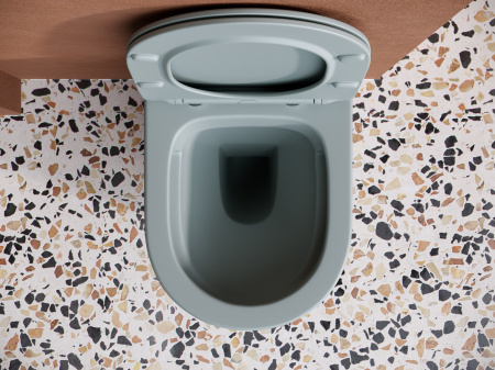Унитаз подвесной Ceramica Nova BALEARICA CN6000MH антрацит матовый с сиденьем микролифт безободковый душевой смыв Унитаз подвесной Ceramica Nova BALEARICA CN6000MH антрацит матовый с сиденьем микролифт безободковый душевой смыв