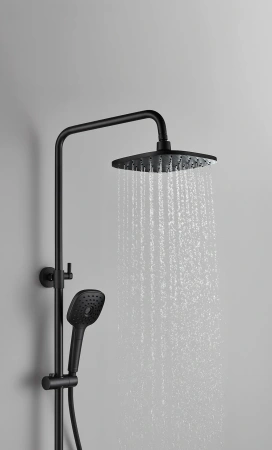 Душевая стойка Arrow AG3323SHMB настенная цвет черный с термостатом