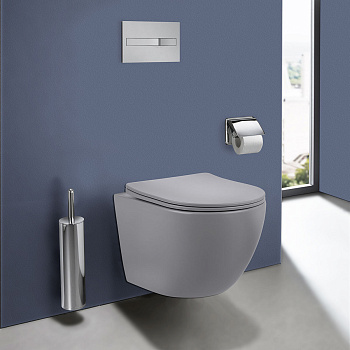 Унитаз подвесной Vincea Globo VT1-14SMG серый матовый с сиденьем микролифт безободковый душевой смыв