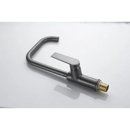 Смеситель для кухни Knotlor MUSE KN-61/GM на мойку вороненая сталь