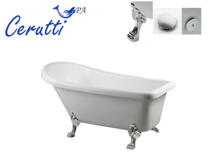 Ванна акриловая Cerutti SPA CT9321 170х75 отдельностоящая асимметричная с ножками