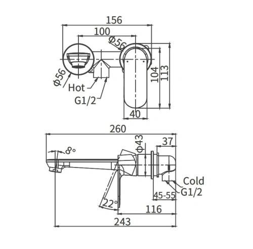 Смеситель Arrow ARM12848 встраиваемый в стену хром - фото 5