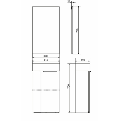 Тумба с раковиной Comforty 00-00015420CF 41,5x22,5x70 - фото 2