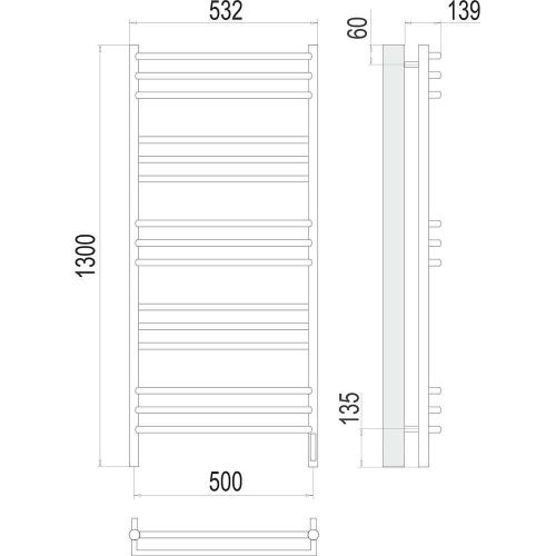 Полотенцесушитель Terminus 4670078531513 53х130 электрический хром - фото 3