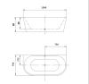 Ванна акриловая Art&Max AM-206-1500-750 150х75 отдельностоящая овальная с каркасом
