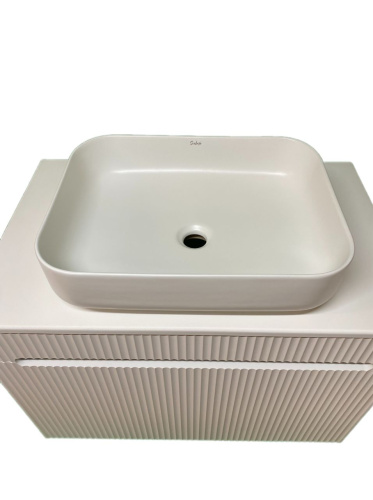 Тумба с раковиной Sintesi STL.W7815_SIN-LVB-APP-409 80х55х50 подвесная цвет белый - фото 4