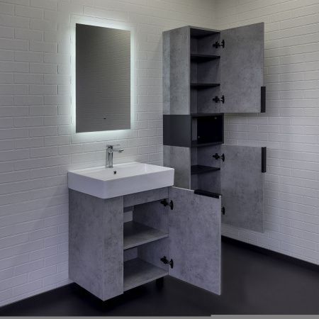 Тумба с раковиной Comforty Асти 00-00019190CF 60х50 напольная цвет серый