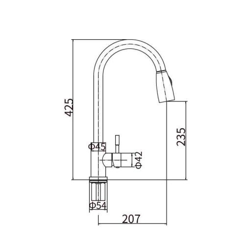 Смеситель для кухни Fashun A56109-7 на мойку черный - фото 3