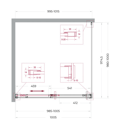 Душевой уголок BelBagno SOFT CLOSE-1 SOFT_CLOSE-1-A-1-100-C-GM 100х100 стекло прозрачное профиль оружейная сталь без поддона