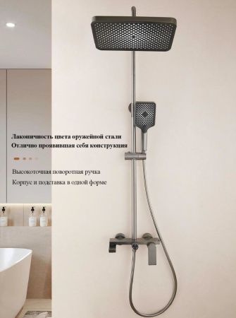 Душевая стойка Belz B678 B24678-3 настенная цвет оружейная сталь