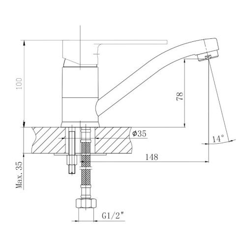 Смеситель для кухни Esko Lagos Black LG15B на мойку черный - фото 3