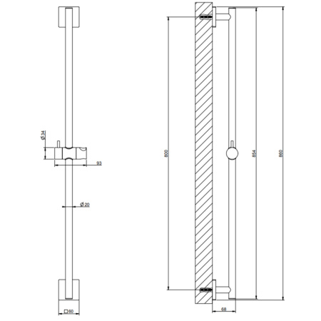 Душевая штанга Gessi Rilievo 59244#031 цвет хром