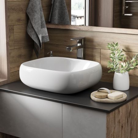 Раковина из сантехнического фаянса Grossman Falcon GR-3053 50х40 накладная цвет белый без отверстий под смеситель