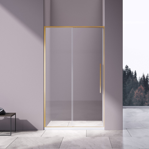 Душевая дверь Vincea Slim-N VDS-4SN120CLG 120х195 стекло прозрачное профиль золото брашированное
