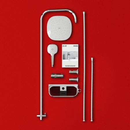 Душевая стойка Dorff Prime D0740000 настенная цвет белый/хром