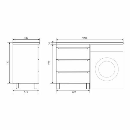 Тумба под раковину Uperwood Tanos 291020259 60х50 напольная цвет белый