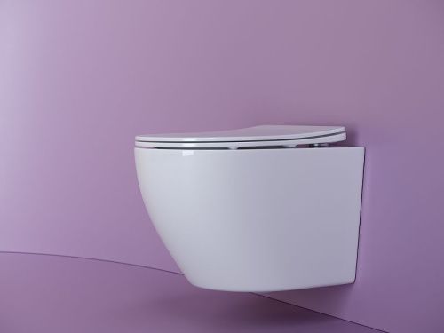 Унитаз подвесной Ceramica Nova UNO CN11001 белый с сиденьем микролифт безободковый душевой смыв - фото 2