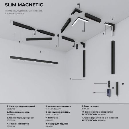 Заглушка для шинопровода (2 шт.) Elektrostandard Slim Magnetic (Слим Магнетиц) 4690389206849