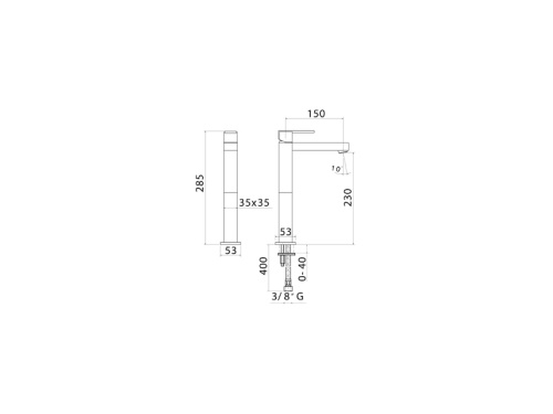Смеситель Mamoli Feel 4846S140D101 на столешницу хром - фото 3