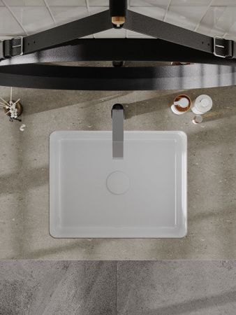 Раковина из сантехнического фарфора Orange B02-500W 50х40 встраиваемая цвет белый