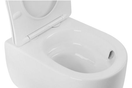 Унитаз подвесной Abber Bequem AC1104TN белый с сиденьем микролифт безободковый смыв торнадо