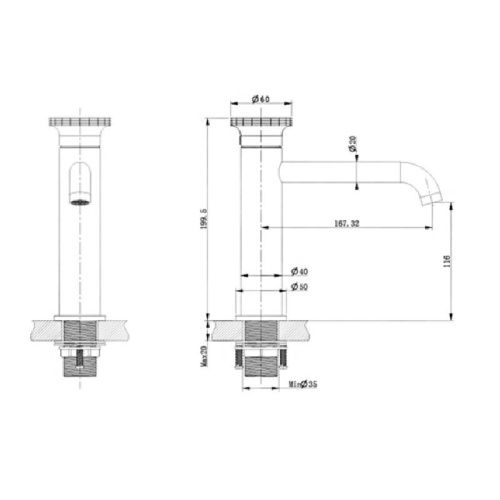 Смеситель Bronze de Luxe OMG! 9009GM-G на раковину серый - фото 3