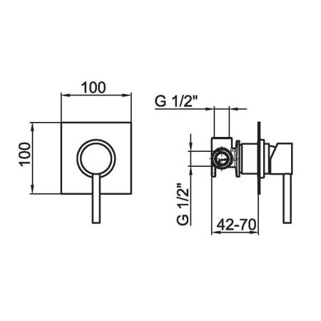 Смеситель для ванны и душа Webert Elio EL880101015 встраиваемый в стену хром