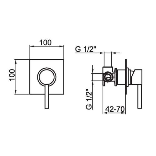 Смеситель для ванны и душа Webert Elio EL880101015 встраиваемый в стену хром - фото 3