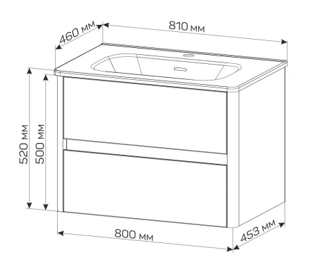 Тумба под раковину 1MarKa Mona Ц0000041932 80х45х50 цвет белый
