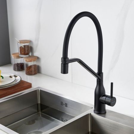 Смеситель для кухни Shevanik S343H-3 на мойку черный