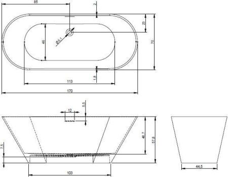 Ванна из искусственного камня Riho BARCELONA B117001105 170х70 отдельностоящая овальная