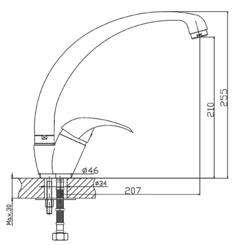 Смеситель для кухни Haiba HB15 HB4115 на мойку хром - фото 2