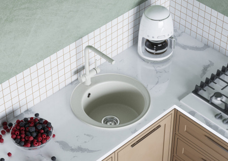 Кухонная мойка Aquaton Шелли 1A734732SS240 50х50 цвет белый