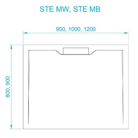 Душевой поддон из искусственного камня RGW STE 52341099-14 90х90 черный без ножек