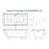 Ванна чугунная Delice Prestige DLR230615R-AS 170х80 пристенная прямоугольная без ножек с отверстиями под ручки