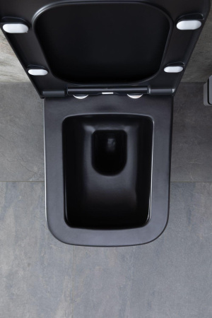 Чаша унитаза подвесная Allen Brau Infinity 4.21011.31 цвет черный матовый без сиденья безободковая каскадный смыв