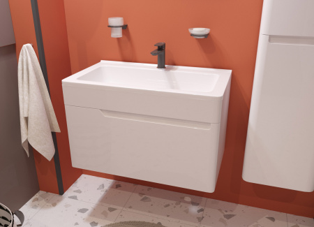 Тумба с раковиной Эстет Kare Luxe ФР-00005718 80х45х48 подвесная цвет белый