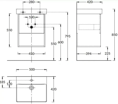 Тумба под раковину Kerama Marazzi PRO PRO.50.1\OLM 50х40 подвесная цвет белый/коричневый