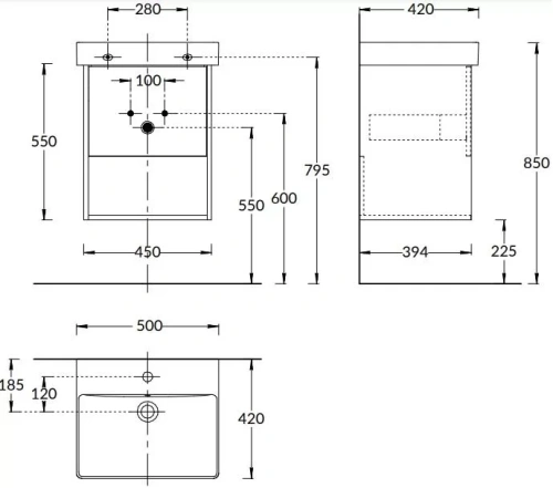 Тумба под раковину Kerama Marazzi PRO PRO.50.1\OLM 45х39х55 подвесная цвет коричневый - фото 2