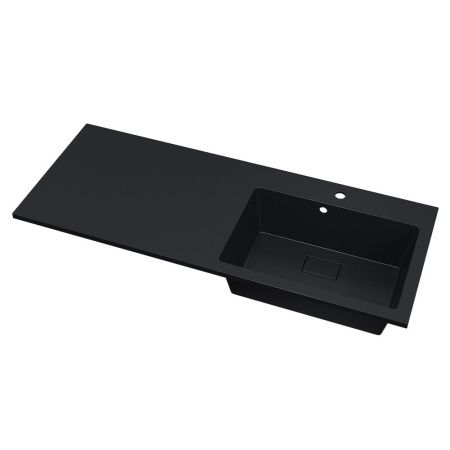 Раковина из искусственного камня Uperwood Cosmos Quartz RCosmos120RU 120х50 над стиральной машиной цвет черный