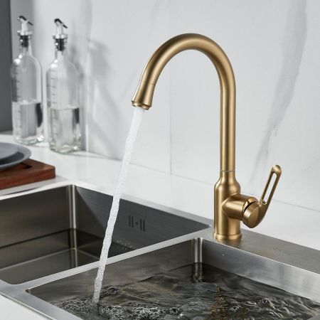 Смеситель для кухни Raffine F103G на мойку золото