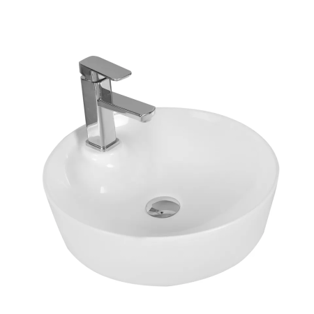 Раковина из сантехнического фарфора Cerutti SPA CR0090 40х40 накладная цвет белый 1 отверстие под смеситель