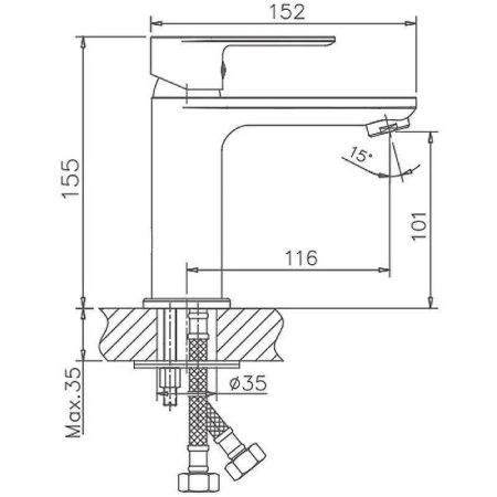 Смеситель Haiba HB505-8 HB10505-8 на раковину белый/хром