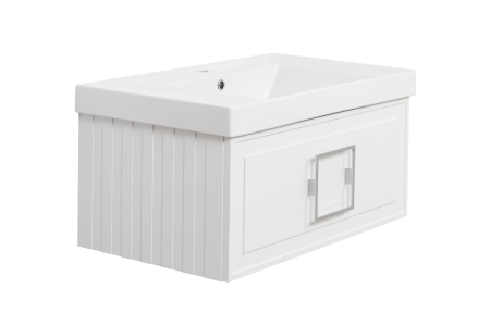 Раковина керамическая La Fenice Cubo CU.NN.80 80х50 накладная цвет белый 1 отверстие под смеситель