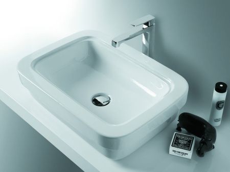 Раковина из сантехнического фаянса Simas EVO 15 bia 50х50 подвесная цвет белый