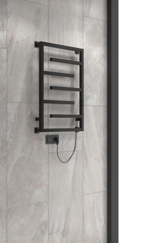 Полотенцесушитель Indigo Delos DGD80-50BRRt 53х80 электрический черный муар - фото 3
