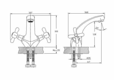 Смеситель Haiba HB25 HB1025 на раковину хром